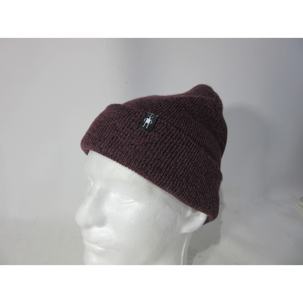 Smartwool Hat Beanie Mens One Size Purple Merino Wool Knit Cuffed Winter Outdoor